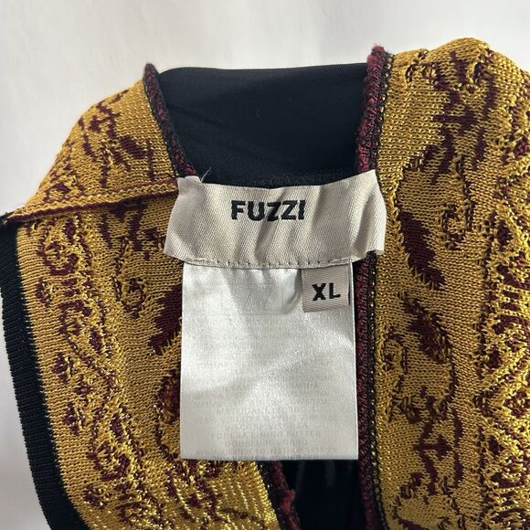 Fuzzi Floral Print Black Multicolored Surplice Midi Dress Sz XL Feminine Y2K - Picture 15 of 16